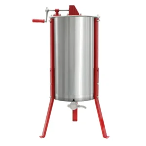 3 Frame Manual Honey Extractor with Stable Red Legs - 304 Stainless Steel Bee Spinner | Hand-Crank, Customizable, Factory Direct